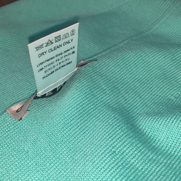 Givenchy Adult Unisex Split Logo Wool Beanie in Turquoise w black font, preloved - Picture 16 of 17